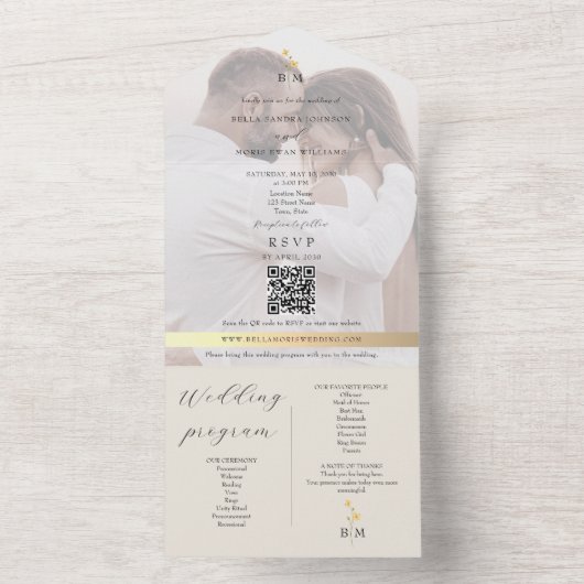 Eco-Friendly Wedding Program All In One Invitation (À l'intérieur)