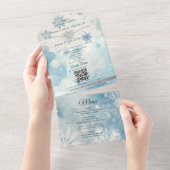 Eco Friendly Winter Wonderland Wedding All In One Uitnodiging (Afscheurbaar)