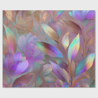 Eco-futurisme Bioluminescente Tropische Bloemen Cadeaupapier