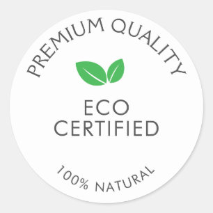Eco-gecertificeerd Eenvoudige tekst Ronde Sticker