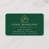 Eco General Construction Modern Green Gold QR Code Visitekaartje (Voorkant)