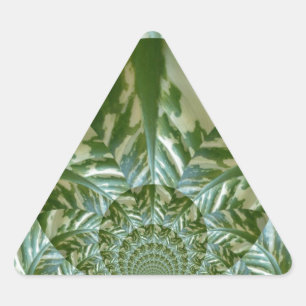 Eco Green Camo Kaleidoscope Art Print Design Driehoek Sticker