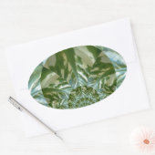 Eco Green Camo Kaleidoscope Art Print Design Ovale Sticker (Envelop)