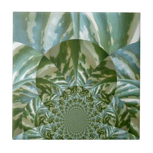 Eco Green Camo Kaleidoscope Art Print Design Tegeltje (Voorkant)