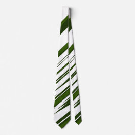 Eco Groen & Wit Gestreept Abstract Patroon Stropdas
