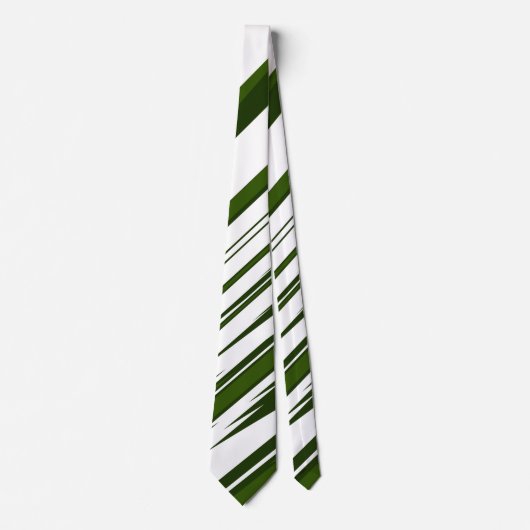 Eco Groen & Wit Gestreept Abstract Patroon Stropdas (Voorkant)
