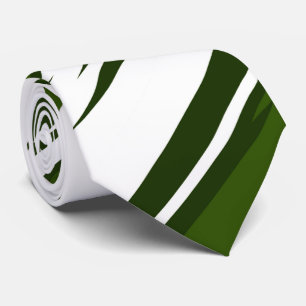 Eco Groen & Wit Gestreept Abstract Patroon Stropdas