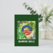 Eco Grunge Obama 2012 Herverkiezingsontwerp Briefkaart (Staand voorkant)
