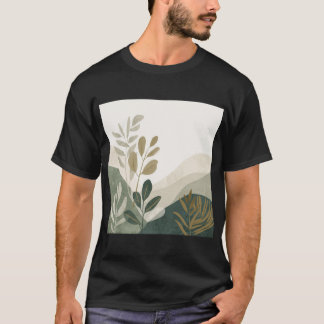 Eco Minimalistische Natuur Kunst Heren T-shirt
