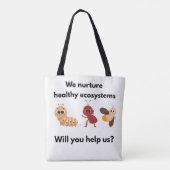 Eco Nurture Our World White w/ black straps Draagtas (Achterkant)