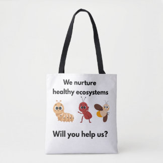Eco Nurture Our World Wit/ zwarte banden Draagtas