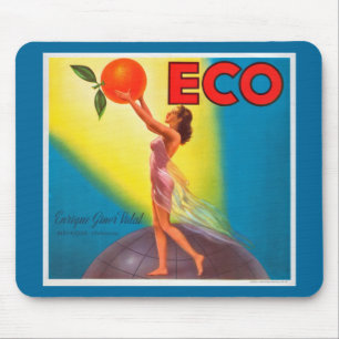  Eco Oranje Etiket Muismat