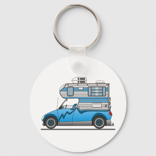 Eco Pick Up Camper Blue Sleutelhanger (Voorkant)