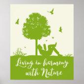Eco Quote Leven in harmonie met Natuur Poster (Voorkant)