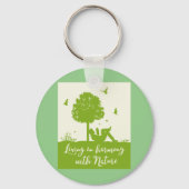 Eco Quote Leven in harmonie met Natuur Sleutelhanger (Voorkant)