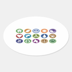 Eco-symbolen Ovale Sticker