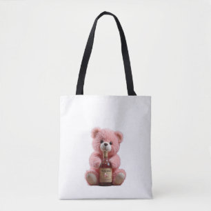 Eco tas met de schoonheid van een drink teddybeer