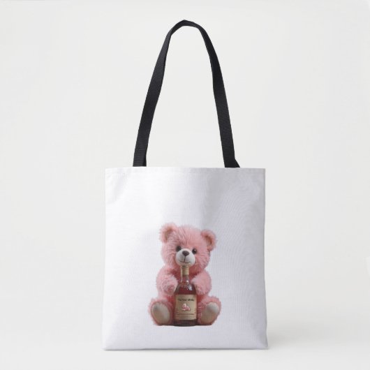 Eco tas met de schoonheid van een drink teddybeer (Voorkant)
