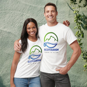 Eco Toerisme Reizen naar Natuur Bergwater Logo T-shirt