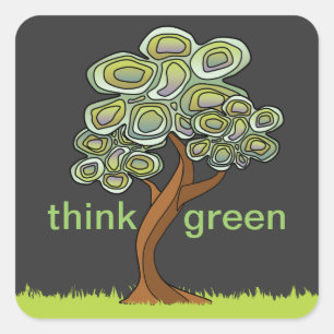 Eco Tree Denk Groene Sticker