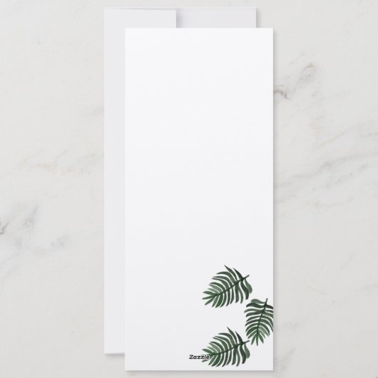Eco-Tropical Botanique Palm Leaf Drop- Kraft Menu (Dos)