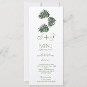 Eco-Tropical Botanique Palm Leaf Drop- Kraft Menu (Devant)