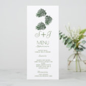 Eco-Tropical Botanique Palm Leaf Drop- Kraft Menu (Debout devant)