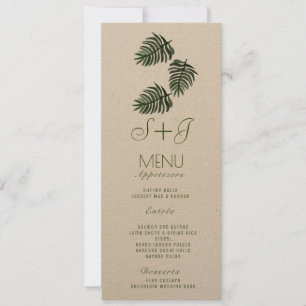 Eco-Tropical Botanique Palm Leaf Drop- Kraft Menu
