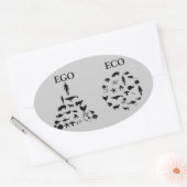 Eco versus Ego Ovale Sticker (Envelop)
