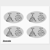 Eco versus Ego Ovale Sticker (Vel)