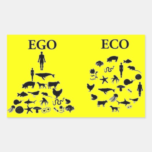 Eco versus Ego Rechthoekige Sticker (Voorkant)
