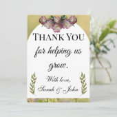 Eco vriendelijke botanische groen, dank u bedankkaart (Staand voorkant)