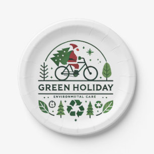 Eco-vriendelijke kerstdecoratie Groene vakantie Papieren Bordje