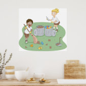 Eco-vriendelijke Kinder schoonmaak camping Recycli Poster (Keuken)