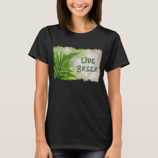 Eco Vriendelijke "Live Green" Enviro Art-liefhebbe T-shirt