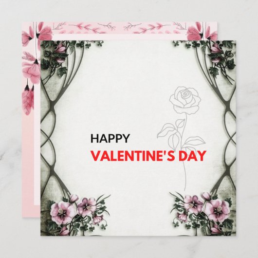 Eco-vriendelijke Valentijn printables gratis Feestdagenkaart (Voorkant / Achterkant)