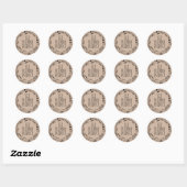 Eco vriendelijke Zero Waste Leafy Kraft Ronde Sticker (Vel)