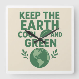 Eco Wandklok Vierkante Klok