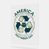 Eco Warrior Recycle Day Shirt Acryl Bord (Hoek)