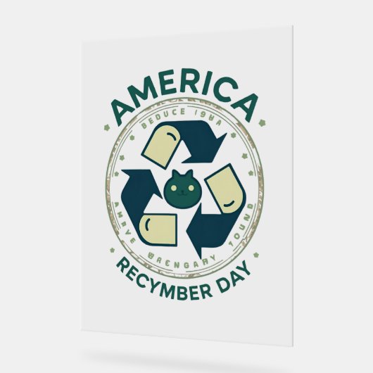 Eco Warrior Recycle Day Shirt Acryl Bord (Hoek)