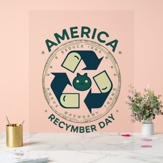 Eco Warrior Recycle Day Shirt Acryl Bord (Huwelijk)