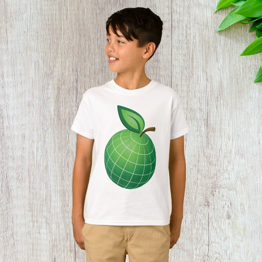 Eco Wereldbol Fruit Green Earth Leaf Sphere T-shirt