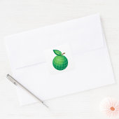 Eco Wereldbol Fruit Green Earth Leaf Sphere Vierkante Sticker