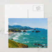 Ecola State Park, Oregon. Panorama of Crescent Briefkaart (Voorkant / Achterkant)