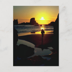 Ecola sunset, Oregon Coast, VS Briefkaart