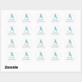 École ajouter votre nom owl aqua id autocollant (Feuille)