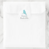 École ajouter votre nom owl aqua id autocollant (Sac)