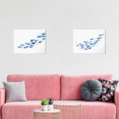 Ecole Bleue de Poisson Aquarelle (Salon)