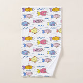 École colorée de poisson (Serviette à main)