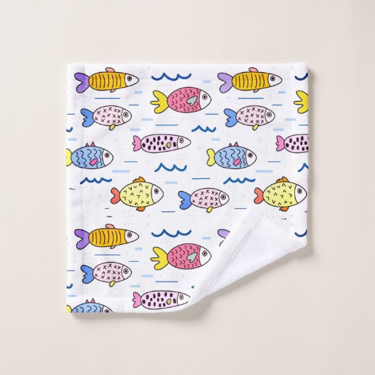 École colorée de poisson (Gant de toilette)